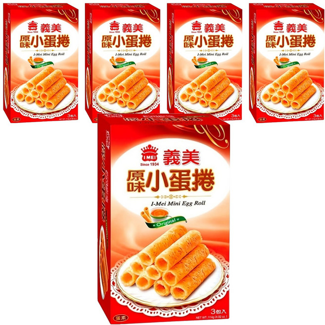 義美 小蛋捲 原味, 114g, 5盒