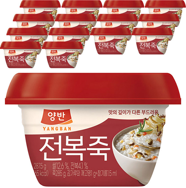 양반 전복죽, 287.5g, 15개