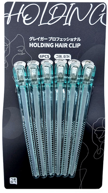 그레이거 홀딩 실리콘코어 헤어클립 6p, 민트, 1개