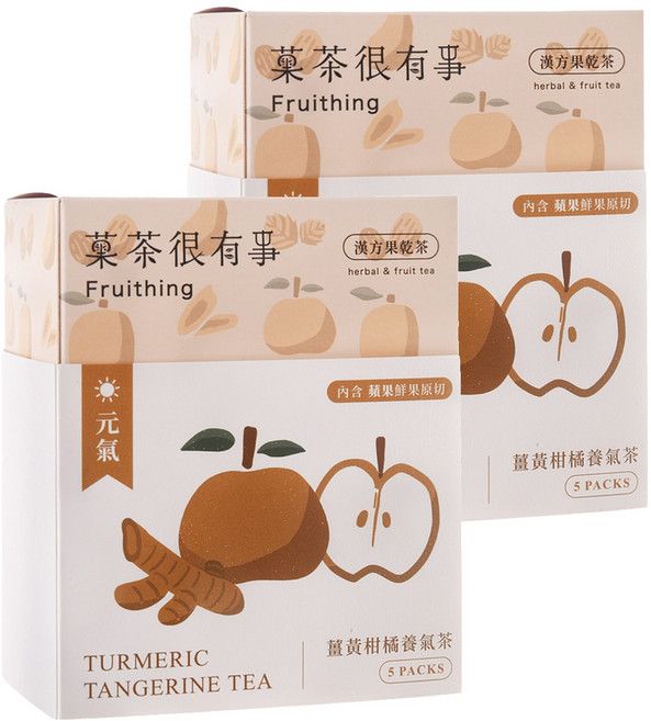 Fruithing 菓茶很有事 薑黃柑橘養氣茶, 6g, 2盒, 5包