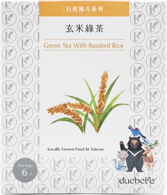 daebete 茶米茶 自然複方 玄米綠茶茶包, 3g, 6包, 1盒
