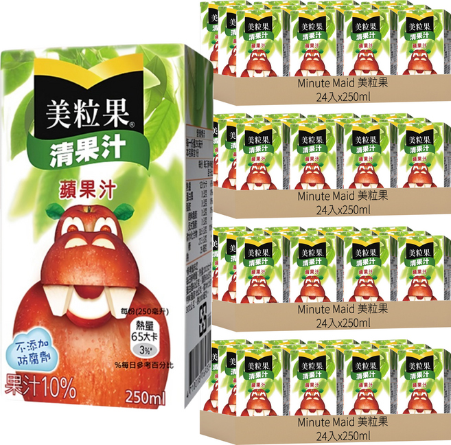 Minute Maid 美粒果 清果汁蘋果汁, 250ml, 96入