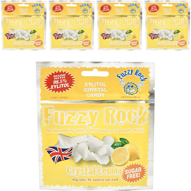 퍼지락 자일리톨 크리스탈 캔디 레몬향, 40g, 5개