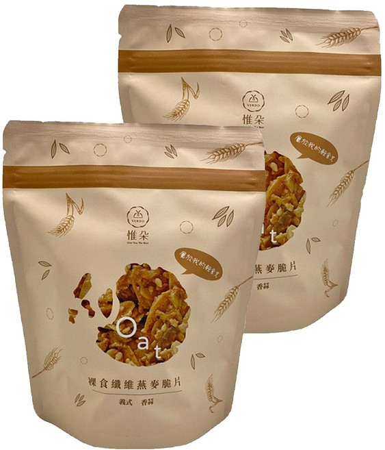 VERDO 惟朵 太禓食品 裸食纖維燕麥脆餅 義式香蒜, 100g, 2包