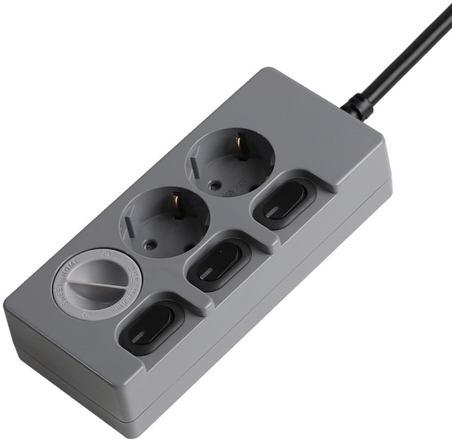 스윗홈 국산 개별스위치 절전 멀티탭 3구 + 안전커버 세트, 1.5m, 그레이블랙, 1개