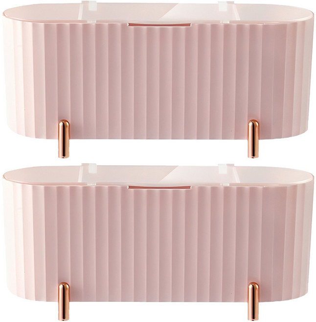 화장솜 퍼프 수납함, 핑크, 2개