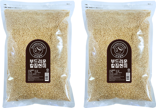 싱싱잡곡 부드러운 칼집 현미, 3kg, 2개