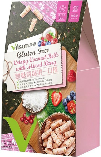 Vilson 米森 無麩質莓果一口捲 5包, 85g, 1袋