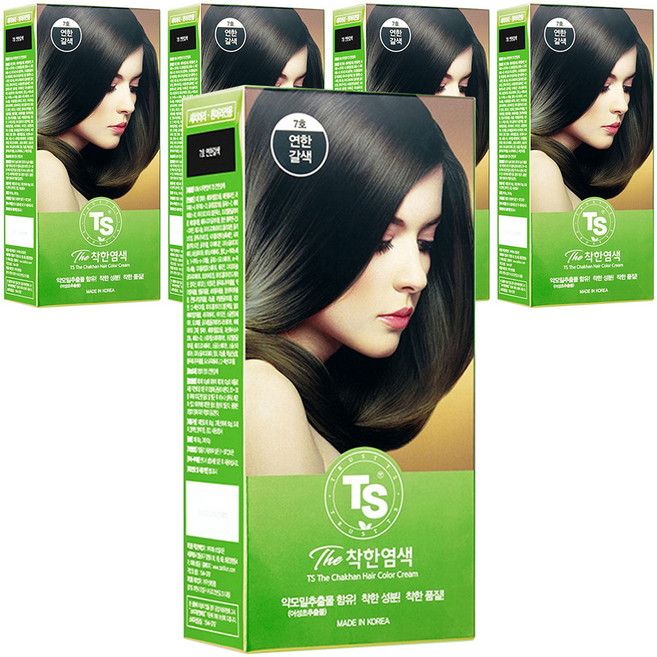 TS 더착한 염색, 7호 연한갈색, 5개