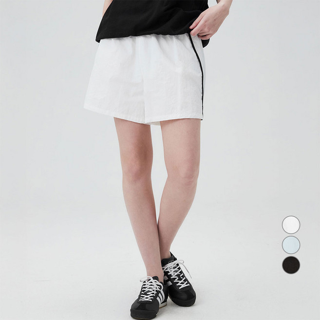 ELLEPARIS 여성용 크리스피 에어 파이핑 밴딩 쇼츠