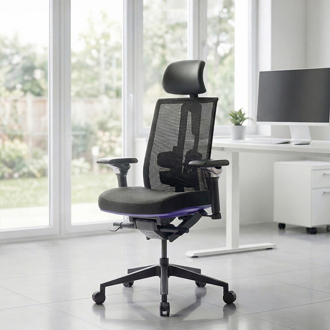 듀오백 게이밍 메쉬 의자 DX3-HLDA-C 방문설치, 블랙