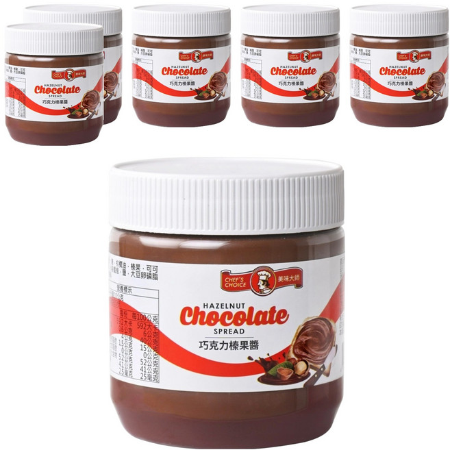CHEF'S CHOICE 美味大師 巧克力榛果醬, 350g, 6罐