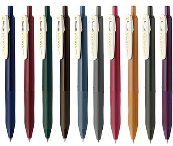 제브라 사라사클립 빈티지 볼펜 0.5mm 10색 세트, 혼합 색상, 1세트