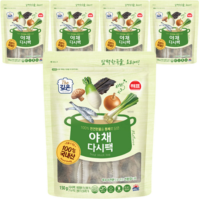 해표 야채 다시팩 10p, 150g, 5개