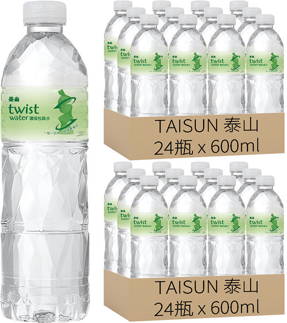 TAISUN 泰山 twist water 環保包裝水, 600ml, 48瓶