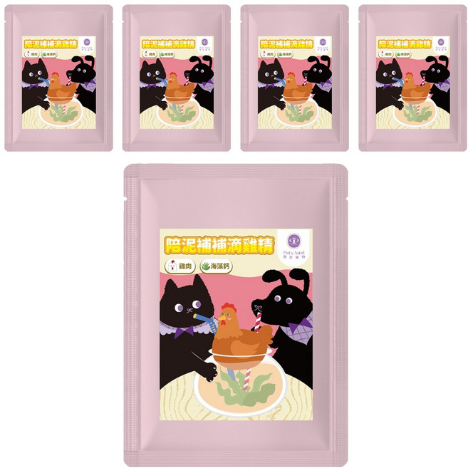 Pet's Need 霈尼寵物 陪泥補補滴雞精 全齡犬貓食用, 雞肉, 60g, 5個