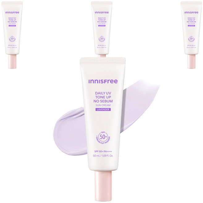INNISFREE 每日UV提亮防曬霜 薰衣草 SPF50+ PA++++, 4個, 50ml