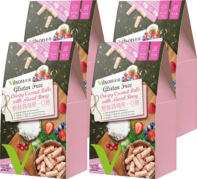 Vilson 米森 無麩質莓果一口捲 5包, 85g, 4袋
