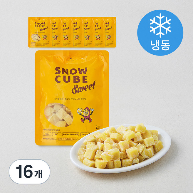 눈꽃달콤 스노우 큐브고구마 달콤맛 (냉동), 16개, 100g