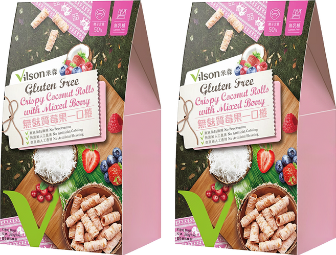Vilson 米森 無麩質莓果一口捲 5包, 85g, 2袋