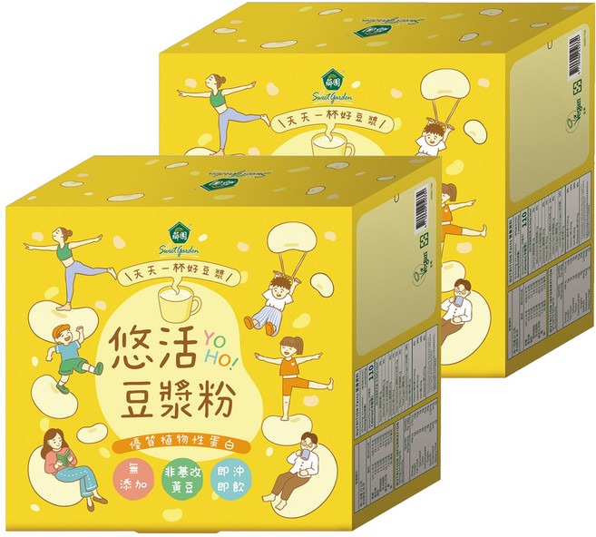 薌園 本草系列營養豆漿粉 36包, 900g, 2盒