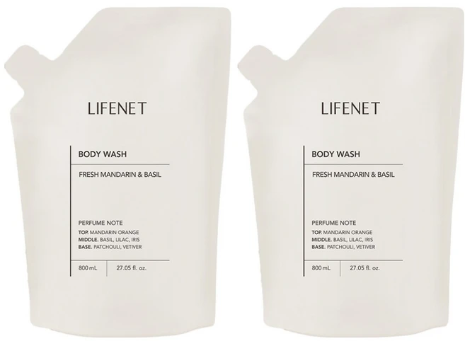 라이프넷 바디워시 프레쉬 만다린 앤 바질, 800ml, 2개 - 쿠팡
