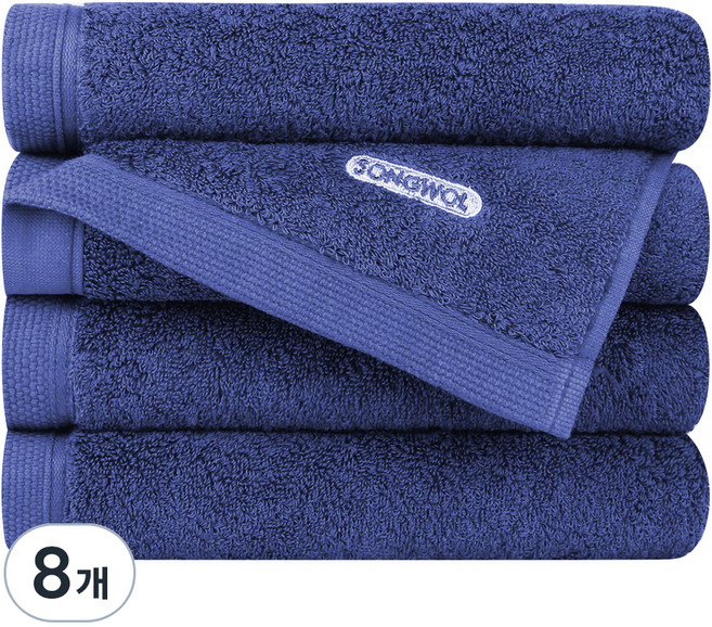 송월타월 컴포트 그라운드 호텔 타올 200g 40수 코마사, 블루, 8개
