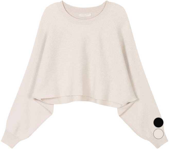 플라스틱아일랜드 여성용 루즈핏 크롭 풀오버 니트 PQ3KL461