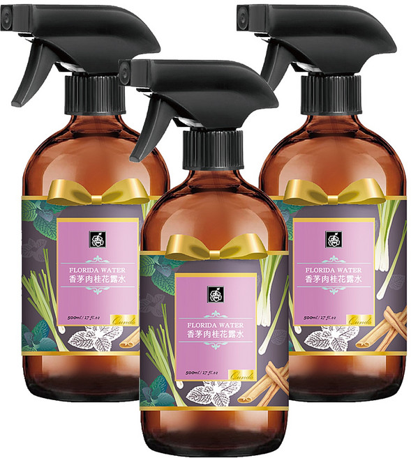 QUNDO 康朵 百年經典花露水 香茅肉桂, 500ml, 3瓶