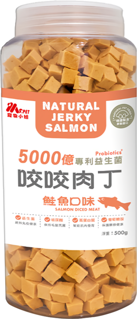 MS.PET 咬咬肉丁, 鮭魚口味, 500g, 1罐