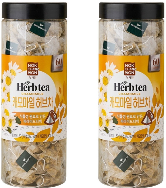 녹차원 캐모마일 허브차, 1g, 60개입, 2개