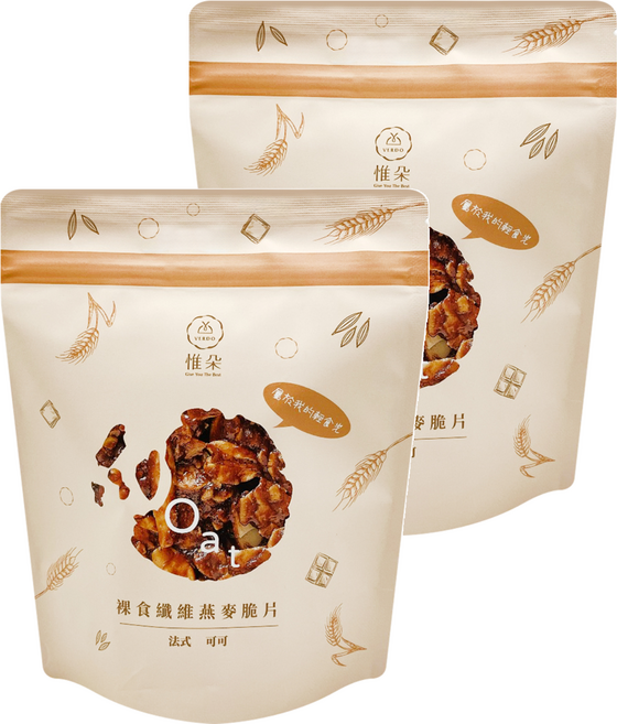 VERDO 惟朵 太禓食品 裸食纖維燕麥脆餅 法式可可, 100g, 2包