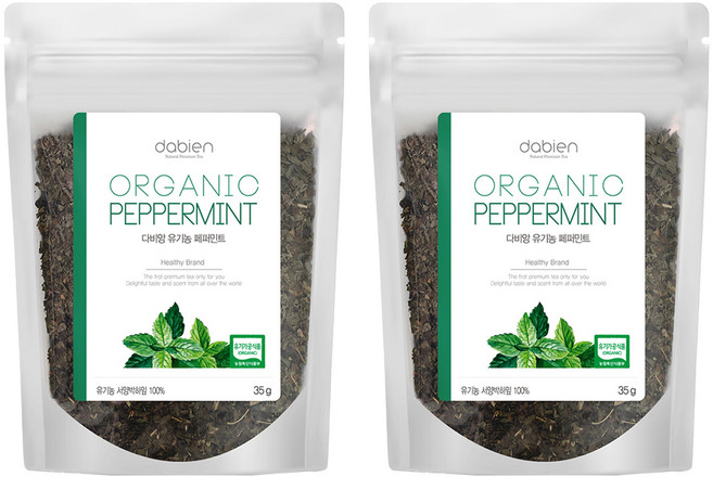 다비앙 유기농 페퍼민트 침출차 리필, 35g, 2개, 1개입