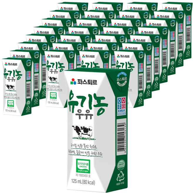 파스퇴르 유기농 우유, 125ml, 48개