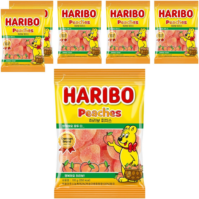 하리보 피치스 젤리, 100g, 6개