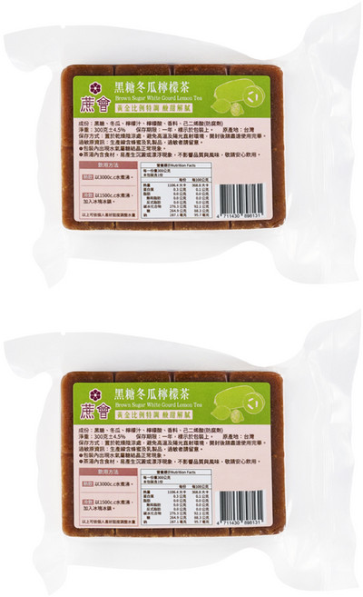 蔗會 黑糖冬瓜檸檬茶, 300g, 2個, 1個裝
