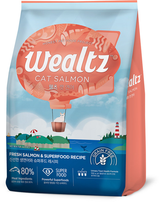 웰츠 전연령 캣 연어 건식사료, 2.1kg, 1개