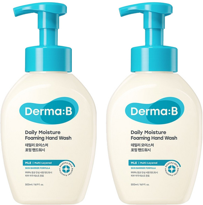 Derma B 每日保濕泡沫洗手乳, 2個, 500ml