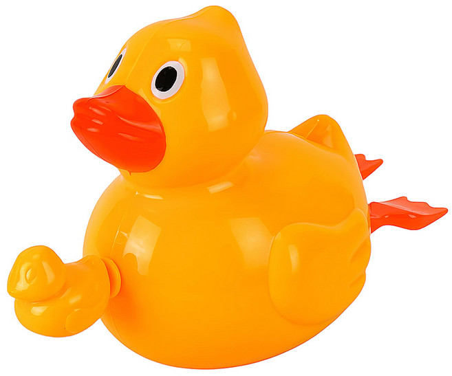 拉線造型動物洗澡玩具, 小鴨子 黃色, 1個