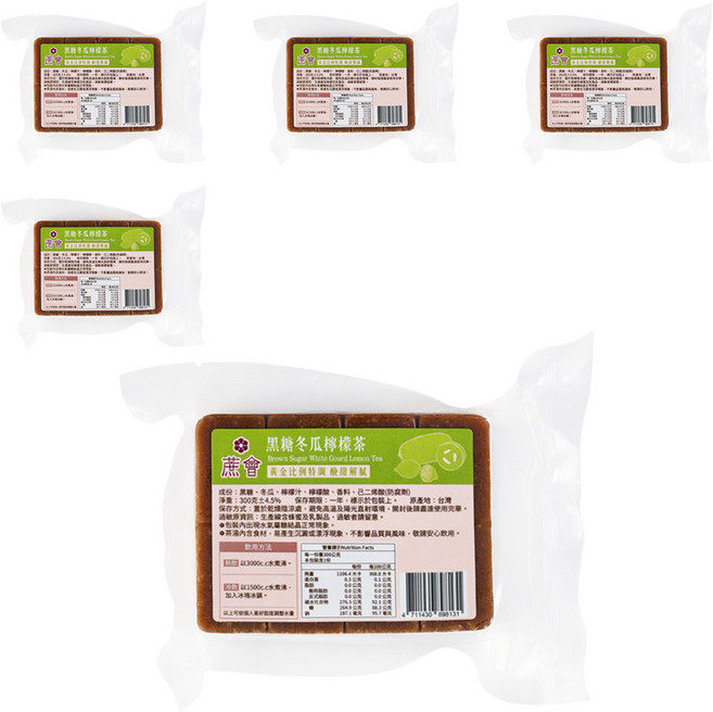 蔗會 黑糖冬瓜檸檬茶, 300g, 5個, 1個裝