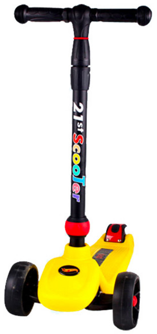 21st ALL LED 탈부착식 아동용 킥보드, 옐로우, 1개