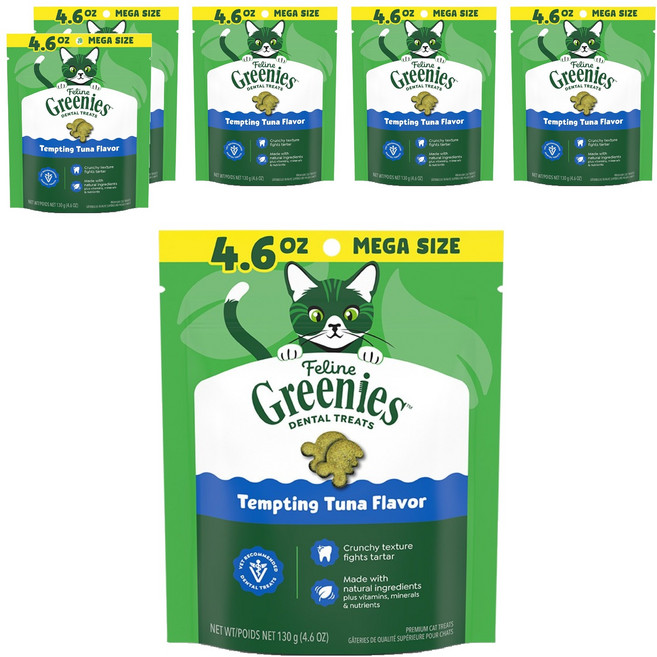 그리니즈 고양이 필라인 구강관리 스낵, 참치, 130g, 6개