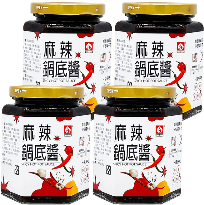 台塑餐飲 麻辣鍋底醬, 280g, 4罐