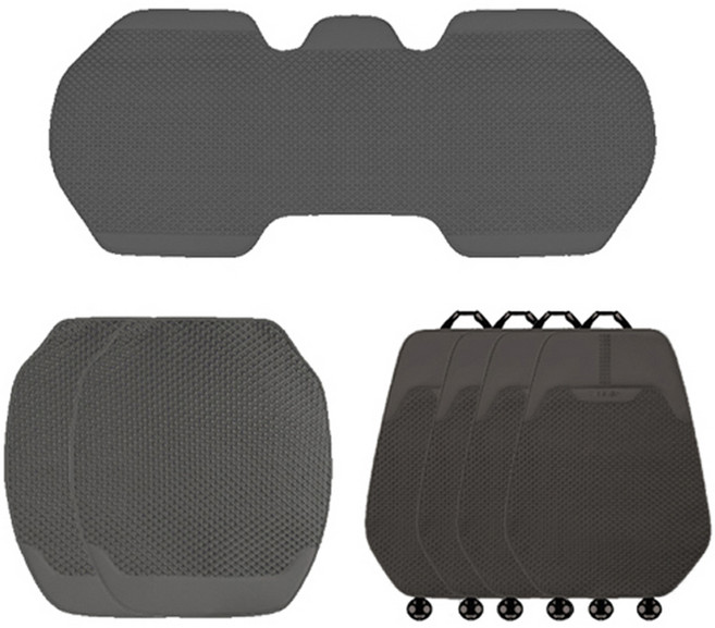 순잠 에어 쿨링 자동차 앞좌석용 1인 방석 2p + 뒷좌석 방석 + 앞좌석용 등받이 2p + 뒷좌석용 등받이 2p 세트, 그레이, 1세트