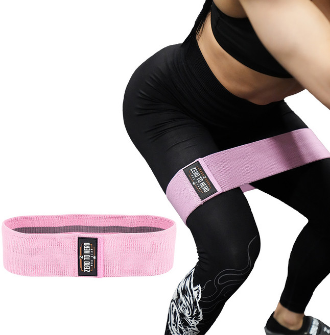 제로투히어로 힙업운동 탄성밴드, pink, 1개