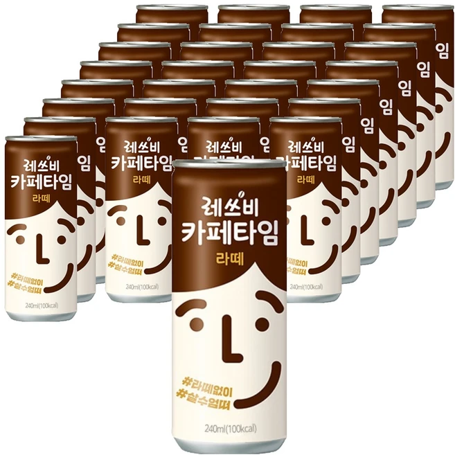 레쓰비 카페타임 라떼, 240ml, 30개 - 쿠팡