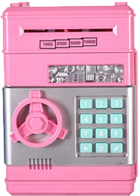 스토리빙 개인 미니 금고 지폐 저금통, 핑크, 1개
