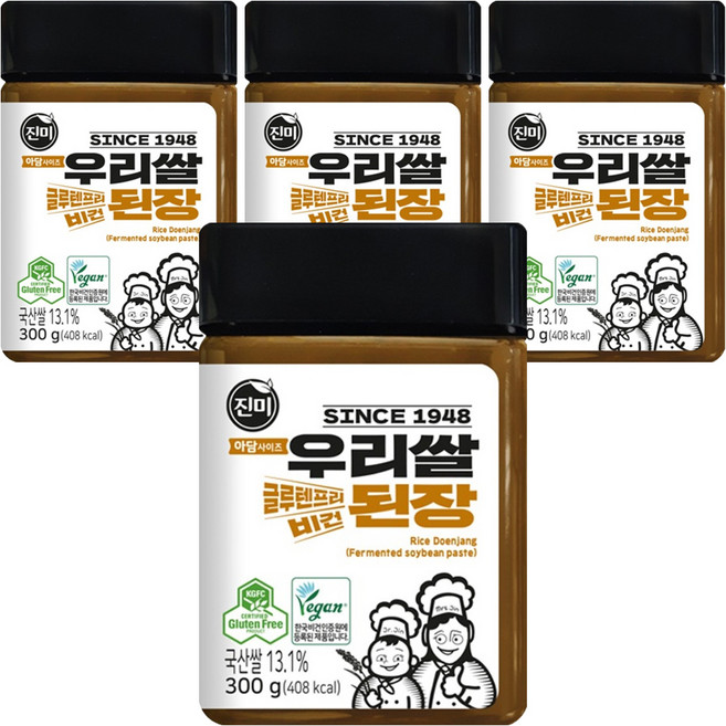 진미 글루텐프리 우리쌀 된장, 300g, 4개