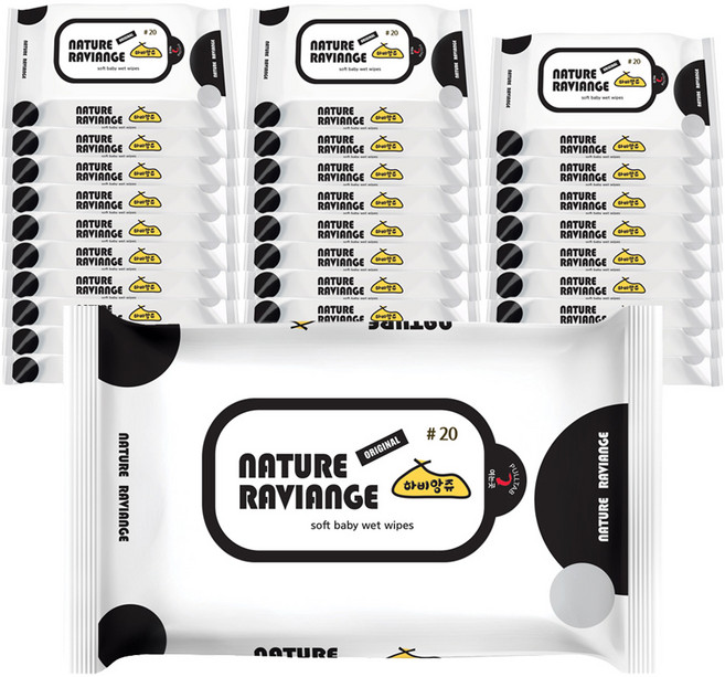 하비앙쥬 프리미엄 물티슈 휴대용, 20매, 150개