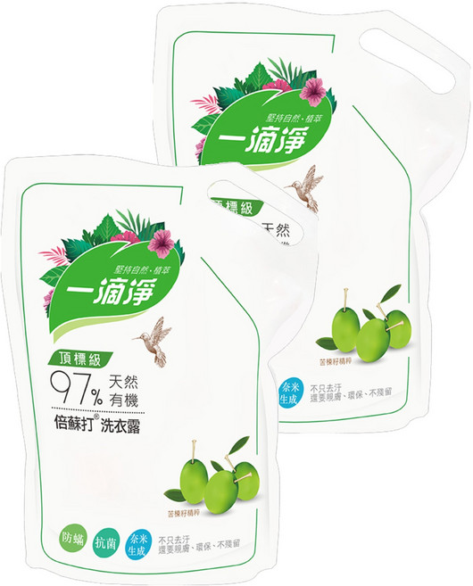 一滴淨 有機天然酵素防螨洗衣露 補充包, 1.6L, 2包